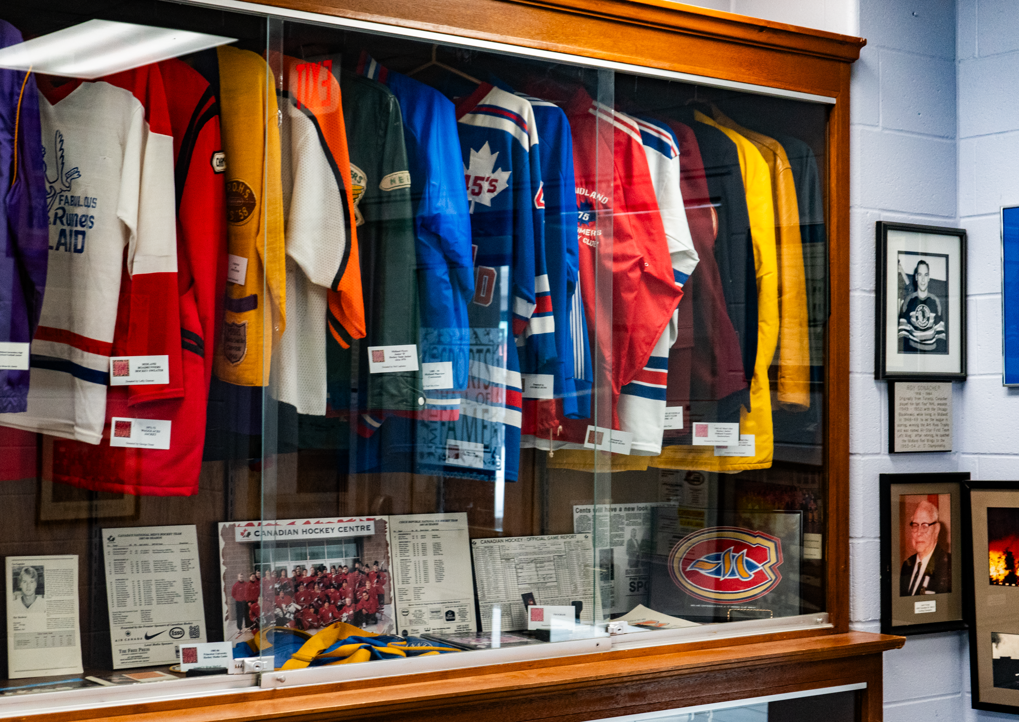 jerseys in a case