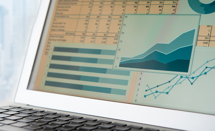 Computer with graphs on them