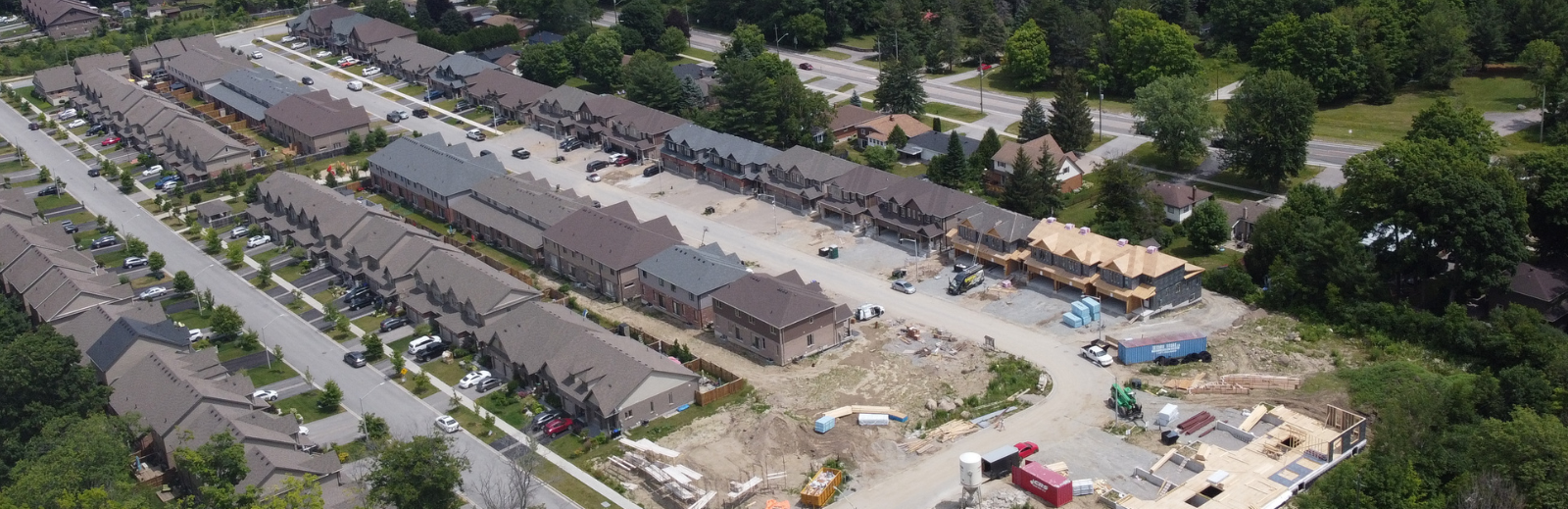 Overhead view of Midland housing