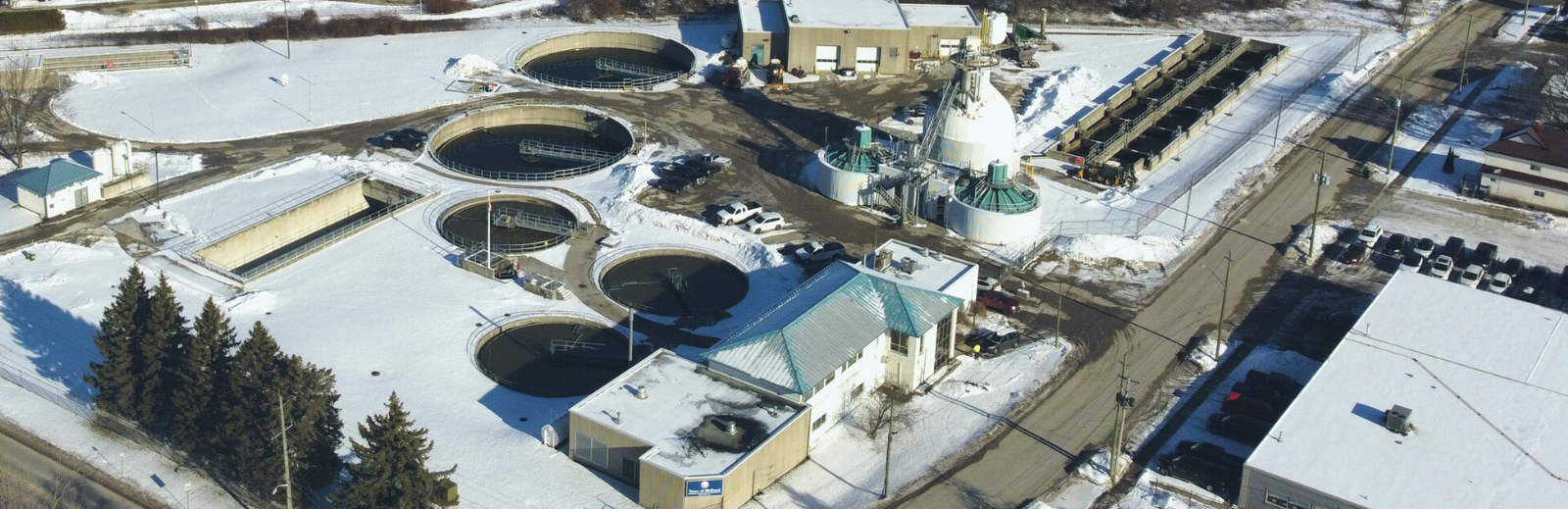 Drone photo of Town of Midland Water and Wastewater Plant 