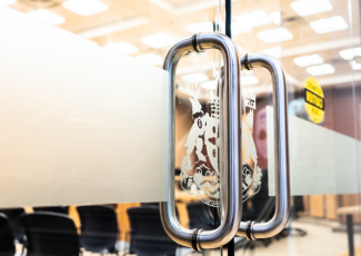 Doors of a council chambers