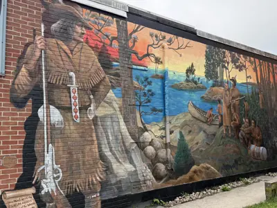 Runners in the Wood mural after restoration