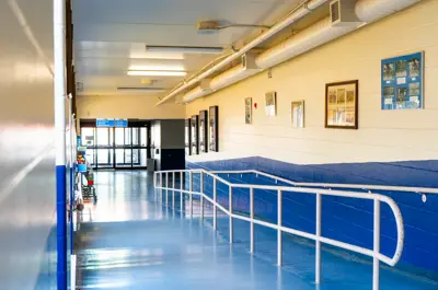 Secondary hallway to dressing rooms