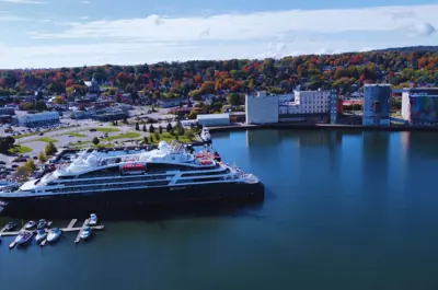 Overhead view of Cruise Ship at Midland Harbour