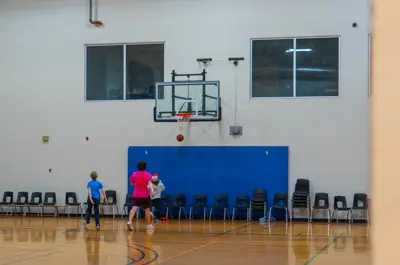 Basketball in gym