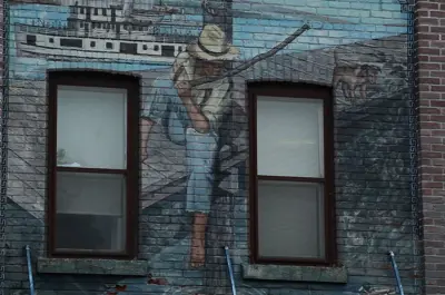 Fishing at Midland Harbour mural