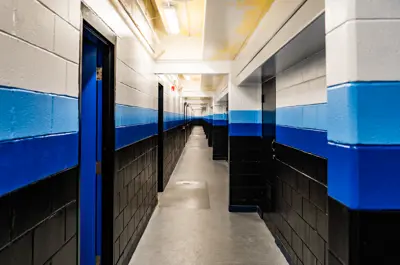 Hallway to dressing rooms