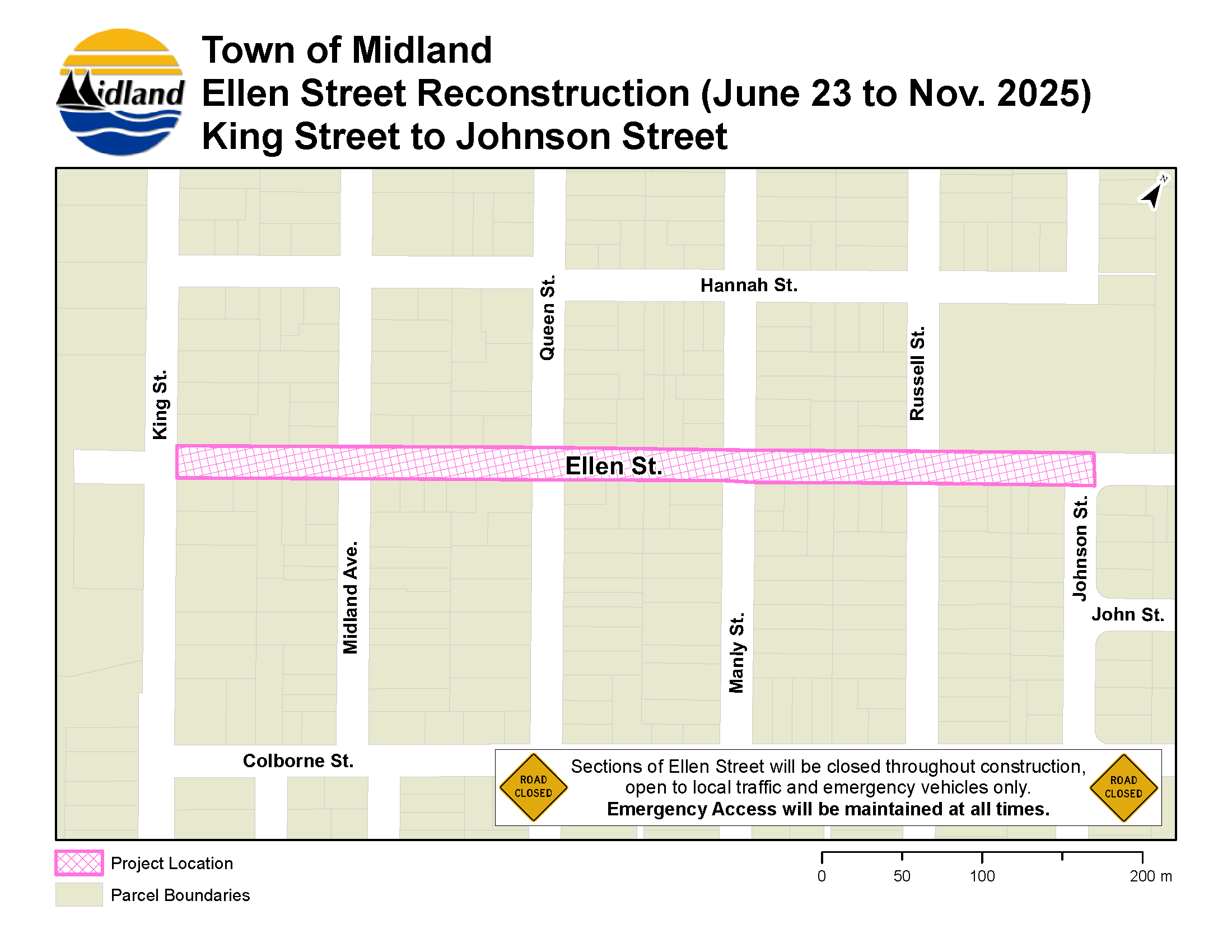 Ellen Street Reconstruction Map