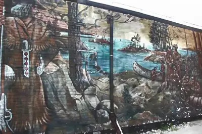 Runner in the Woods mural