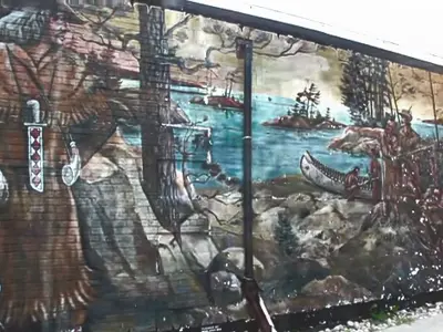 Runner in the Woods mural