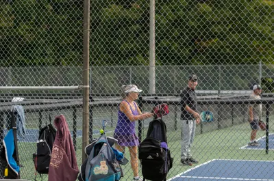 side view of pickleball courts