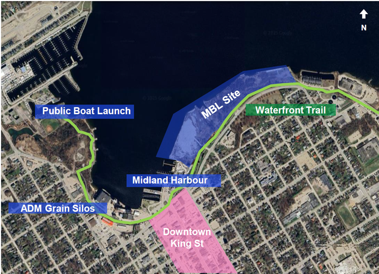 Midland Bay Landing location map