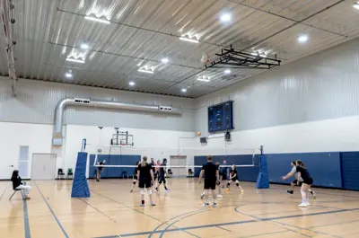 Volleyball game in gym