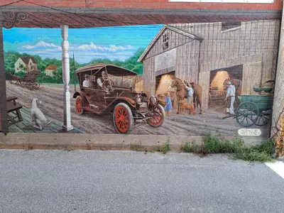 Livery Stables mural after restoration